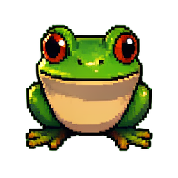 개구리 왕자 — 256×256 픽셀 아트 스프라이트