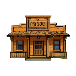 Frontier Train Depot — 256×256 pixel art sprite
