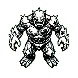 Frostriese (1-Bit) — 256×256 Pixel-Art-Sprite