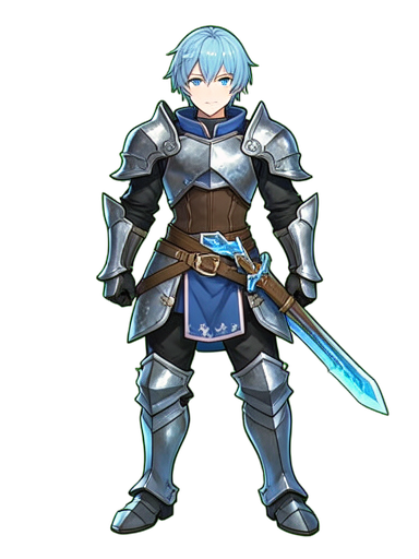Lâmina glacial do cavaleiro de gelo — sprite pixel art 384×512