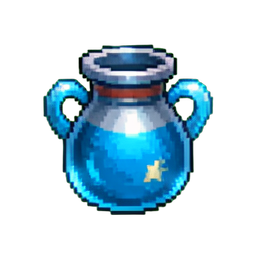 Potion de Mana Gelée — sprite pixel art 256×256