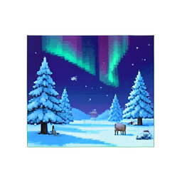 Pin conifère gelé — sprite pixel art 256×256