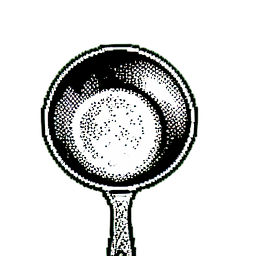 Frying Pan (1-Bit) - 256x256 pixel art sprite