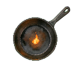 Frying Pan (Atmospheric) - 256x256 pixel art sprite