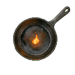 Pfanne (Atmosphärisch) — 256×256 Pixel-Art-Sprite