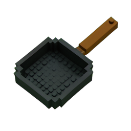Frying Pan (Voxel) — 256×256 pixel art sprite