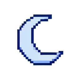 Ícone de lua cheia — sprite pixel art 256×256