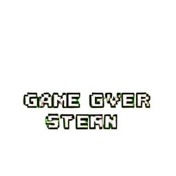 Game Over Screen Text — 256×256 pixel art sprite