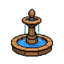 Garden Fountain — 256×256 pixel art sprite