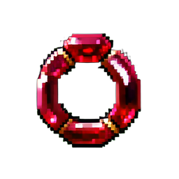 Anel de faixa de granate — sprite pixel art 256×256