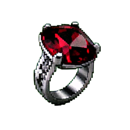Bague cocktail de grenat — sprite pixel art 256×256