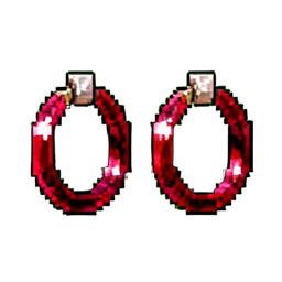 Boucles d'oreilles anneaux de grenat — sprite pixel art 256×256
