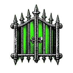 Gate Iron (1-Bit) - 256x256 pixel art sprite