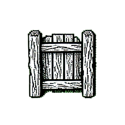Gate Wood (1-Bit) - 256x256 pixel art sprite