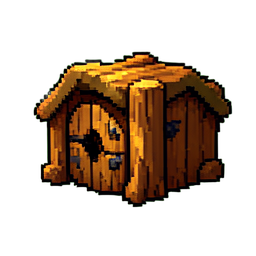 Porte en bois — sprite pixel art 256×256