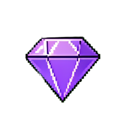 Gema Ametista Roxa — sprite pixel art 256×256