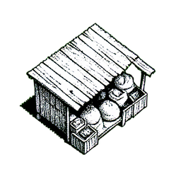 General Store (1-Bit) — 256×256 pixel art sprite
