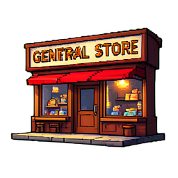 Allgemeiner Laden — 256×256 Pixel-Art-Sprite