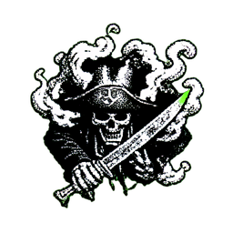 Ghost Pirate (1-Bit) - 256x256 pixel art sprite