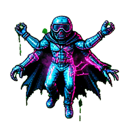 Ghost Pirate (Cyberpunk) — 256×256 pixel art sprite