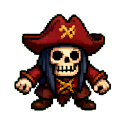 Ghost Pirate - 256x256 pixel art sprite