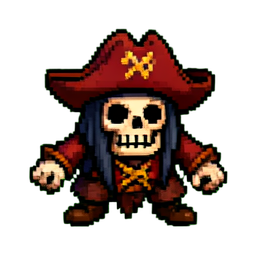 Geist-Pirate — 256×256 Pixel-Art-Sprite