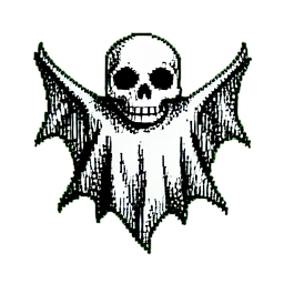 Feuille fantôme flottante — sprite pixel art 256×256