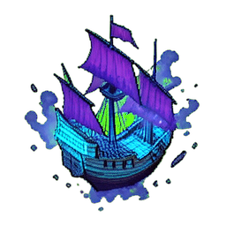 Geistschiff (16-Bit) — 256×256 Pixel-Art-Sprite