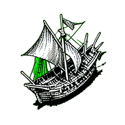 Geistschiff (1-Bit) — 256×256 Pixel-Art-Sprite