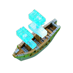 Ghost Ship (Voxel) - 256x256 pixel art sprite