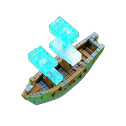 Geistschiff (Voxel) — 256×256 Pixel-Art-Sprite