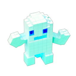 유령 (Voxel) — 256×256 픽셀 아트 스프라이트