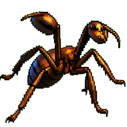 거대 개미 — 256×256 픽셀 아트 스프라이트