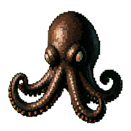 Gigantischer Kraken — 256×256 Pixel-Art-Sprite