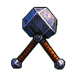 巨大な戦槌 (ピクセルアート) — 256×256 ピクセルアートスプライト