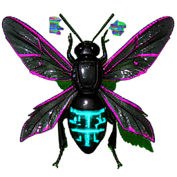 Giant Wasp (Cyberpunk) - 256x256 pixel art sprite