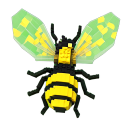 Giant Wasp (Voxel) - 256x256 pixel art sprite