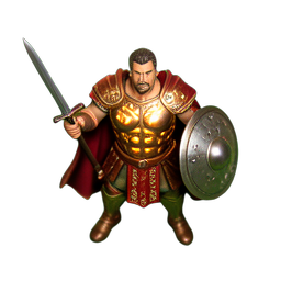 Gladiator (HD-2D) — 256×256 Pixel-Art-Sprite