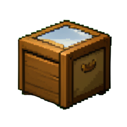 Organisateur de courrier en verre — sprite pixel art 256×256