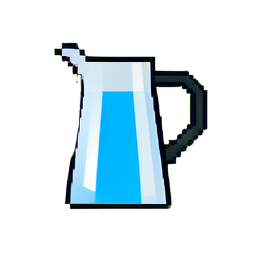Bule de água de vidro — sprite pixel art 256×256