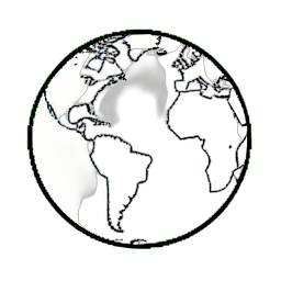 Globe Earth — 256×256 pixel art sprite