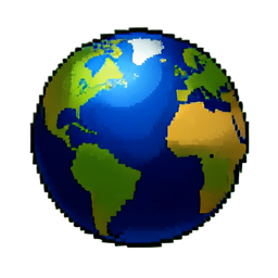 Globe - 256x256 pixel art sprite