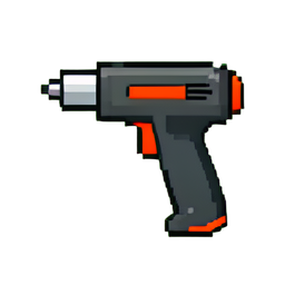 Pistola de cola — sprite pixel art 256×256