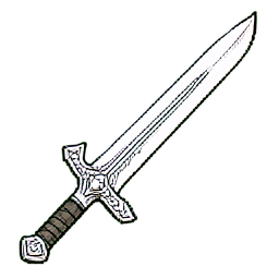 Espada ancha del goblin — sprite pixel art 256×256