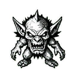Goblin Chief (1-Bit) - 256x256 pixel art sprite