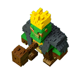 Goblin Chief (Voxel) - 256x256 pixel art sprite