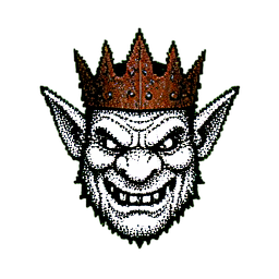 Goblin-König (1-Bit) — 256×256 Pixel-Art-Sprite