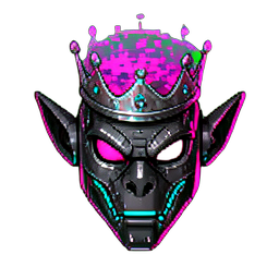 Goblin König (Cyberpunk) — 256×256 Pixel-Art-Sprite