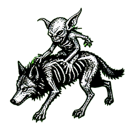 Goblin Rider (1-Bit) - 256x256 pixel art sprite