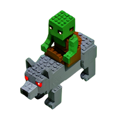 Goblin Rider (Voxel) - 256x256 pixel art sprite